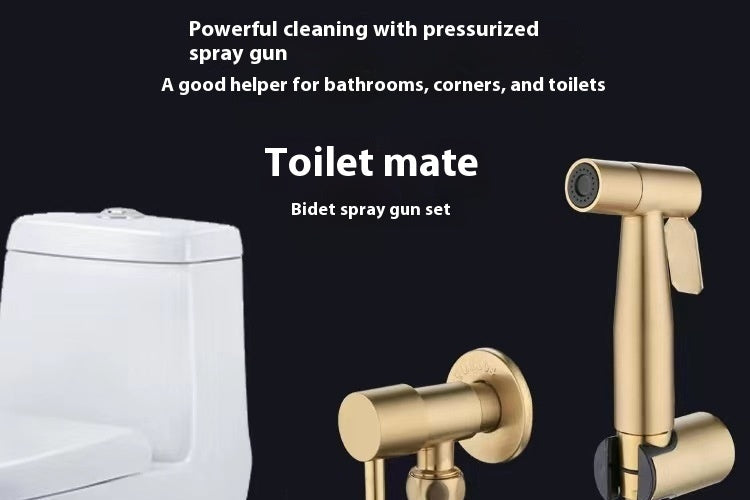 Stainless Steel Black Brushed Golden Water Spray Gun Bidet Set