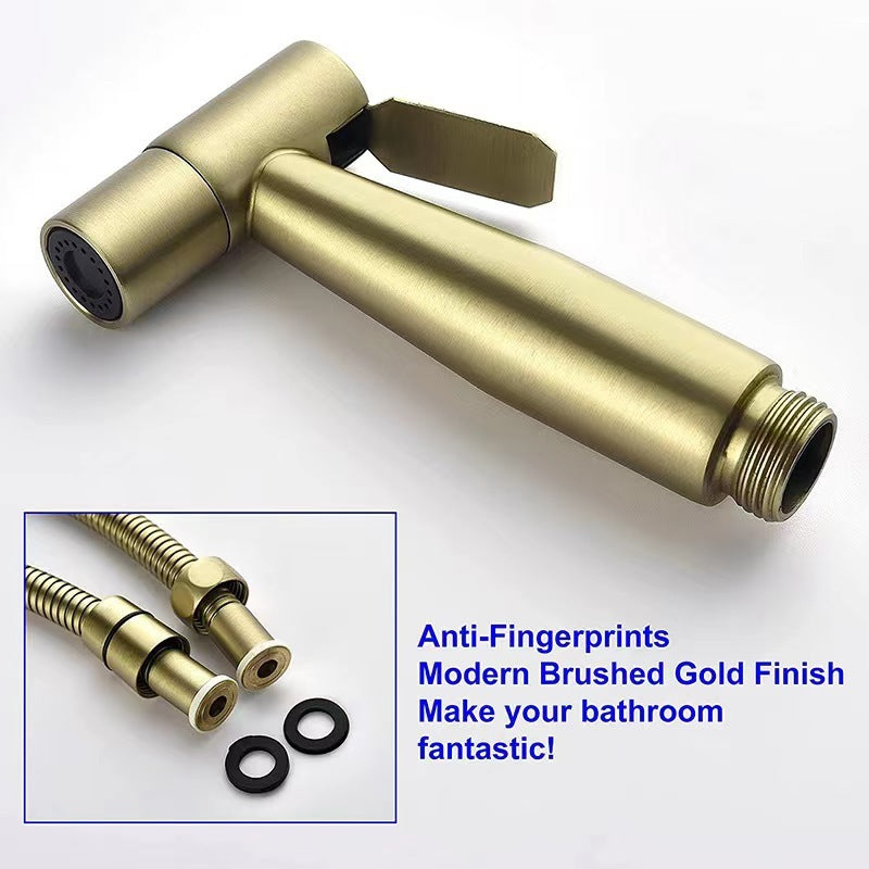 Stainless Steel Black Brushed Golden Water Spray Gun Bidet Set