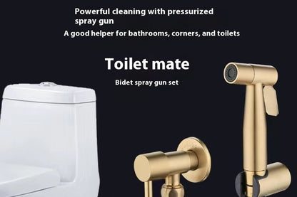 Stainless Steel Black Brushed Golden Water Spray Gun Bidet Set